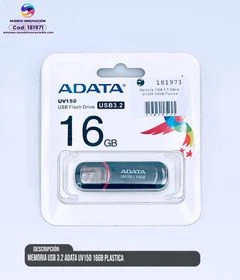 Memoria USB 3.2 ADATA UV150 16GB Plastica