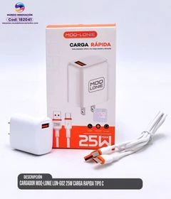 Cargador Moq-Lonie 25W carga rápida Tipo C