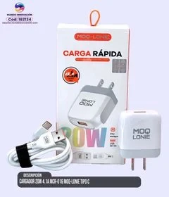 Cargador 20W 4.1A Moq-Lonie Tipo C