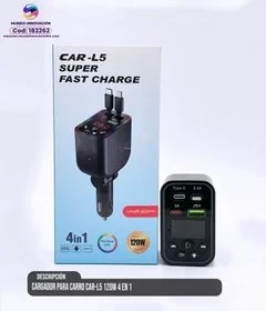 Cargador para Carro Car-L5 120W 4 en 1