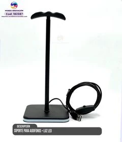 Soporte para Audífonos + Luz Led