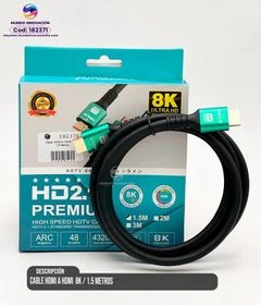 Cable HDMI a HDMI 8K 1.5 Metros