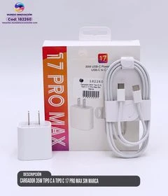 Cargador 35W TIPO C a TIPO C 17 pro Max sin marca