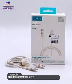 Cable DADU 65W Tipo C a Tipo C DC C219