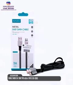 Cable DADU 3A 18W Tipo USB a Tipo C a DC-C003