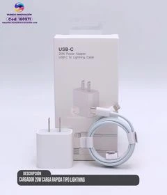 Cargador 20W Carga Rápida Tipo Lightning