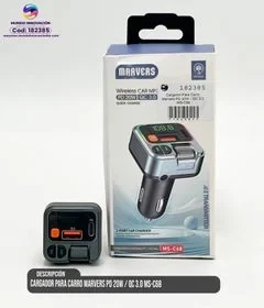 Cargador para Carro Marvers PD20W QC 3.0 MS-C68