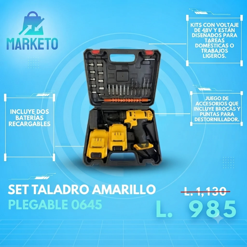 SET TALADRO AMARILLO