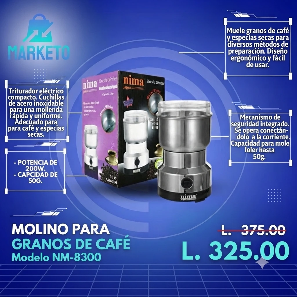 MOLINO PARA GRANOS DE CAFÉ