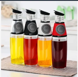 DISPENSADOR DE ACEITE DE VIDRIO PARA COCINA CON MEDIDOR