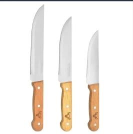 CUCHILLO DE ACERO INOXIDABLE CON MANGO DE MADERA