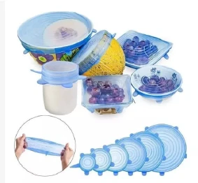 JUEGO 6 TAPAS ELASTICAS DE SILICONA PARACOCINA