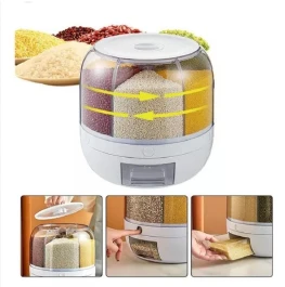 DISPENSADOR DE GRANOS DE 6 COMPAARTIMIENTOS GIRATORIOS 6/10KG
