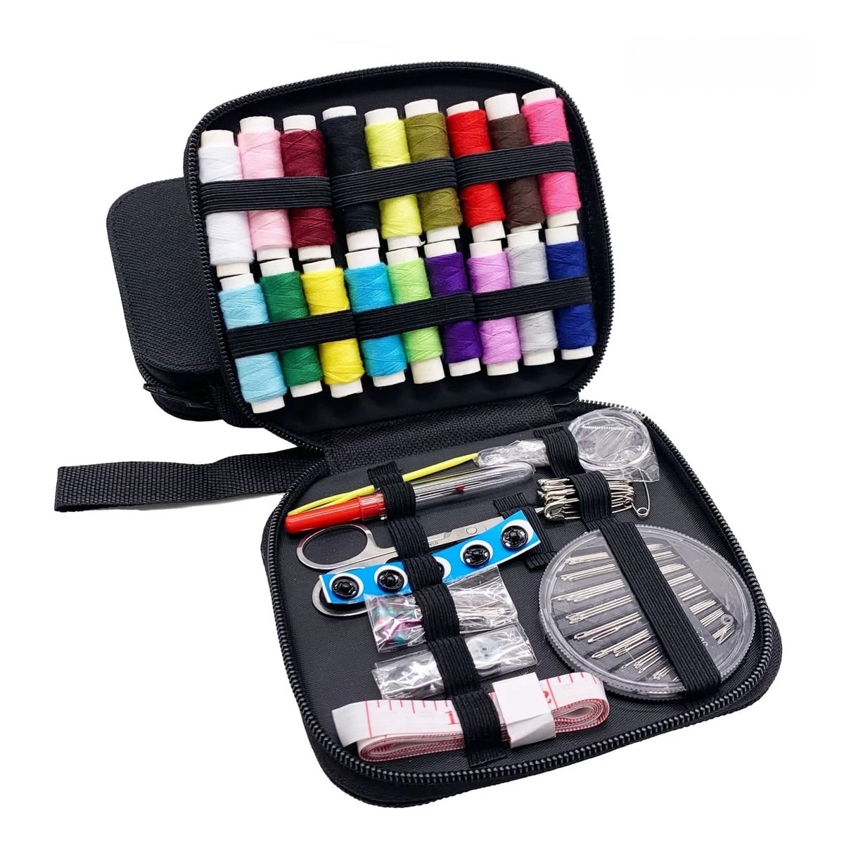 KIT DE COSTURA DE VIAJE CON TIJERAS, HILO Y AGUJAS PARA HOGAR