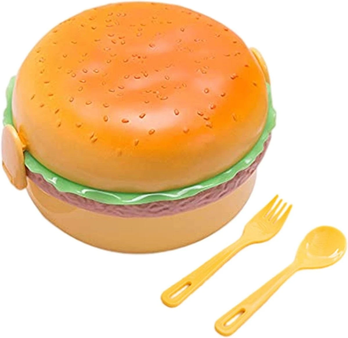 LONCHERA INFANTIL DE PLASTICO EN FORMA DE HAMBURGUESA