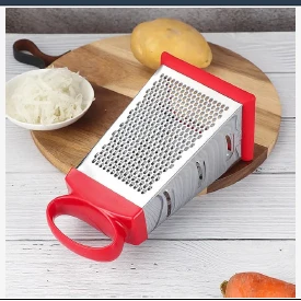 RALLADOR DE QUESO Y JENGIBRE DE COCINA DE 4 LADOS DE ACERO INOXIDABLE