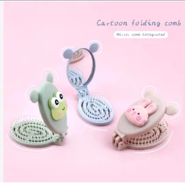 CEPILLO PARA NIÑOS CON ESPEJO PLEGABLE FIGURAS