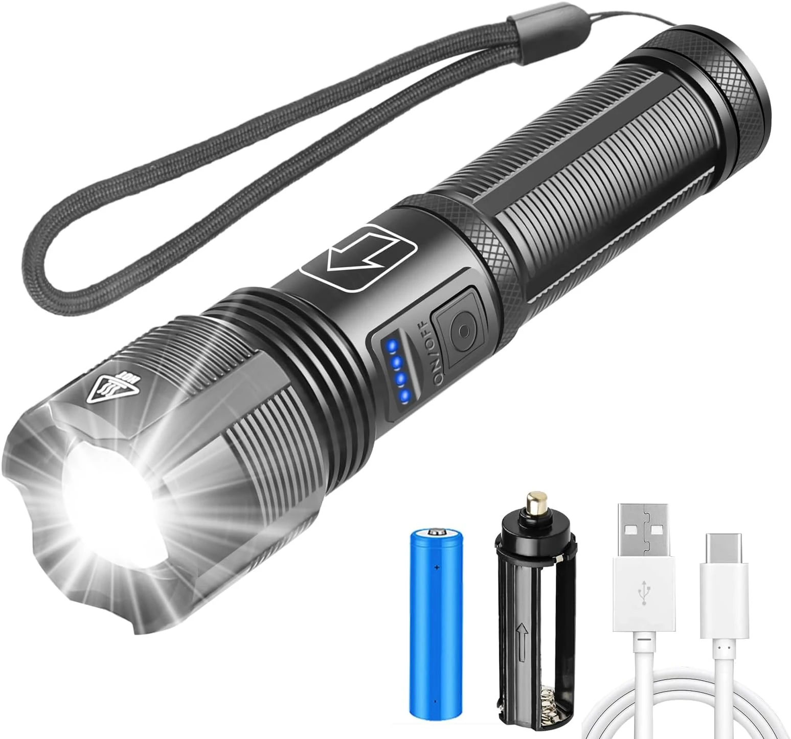 LINTERNA LED CON BATERIA RECARGABLE