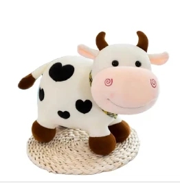 PELUCHE DE VACA DE BLACA Y CAFE