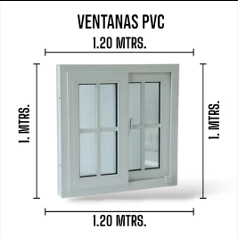 VENTANA PVC CON VIDRIO DE 1 X 1.2 METROS