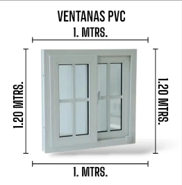 VENTANA PVC CON VIDRIO DE 1.2 X 1 METROS