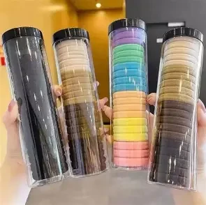 COLAS PARA CABELLO DE NIÑA EN BOTE REDONDO VERTICAL DE 24 PIEZAS