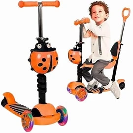 JUGUETE MONOPATIN CON FIGURA MARIQUITA PLASTICO Y METAL
