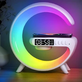 MINI LAMAPARA G CON RELOJ, SPEAKER, BLUETOOH Y CARGADOR INALAMBRICO
