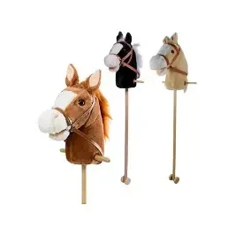 JUGUETE CABALLO CON SONIDO Y PALO DE MADERA CON RUEDITA DE PLASTICO